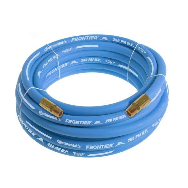 Continental 3/4" x 100' Blue EPDM Rubber Air Hose, 300 PSI, 3/4" MNPT x MNPT HZU07530-100-11 - main